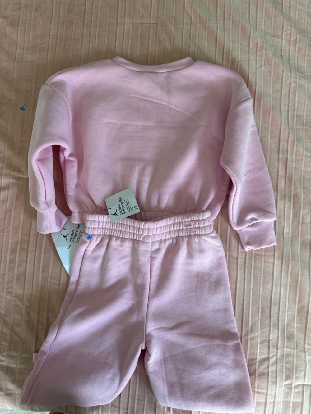 Jordan Jumpman Club Pink Bubble Fleece 2T Toddler Girl Sweatshirt & Joggers Set - Picture 11 of 12
